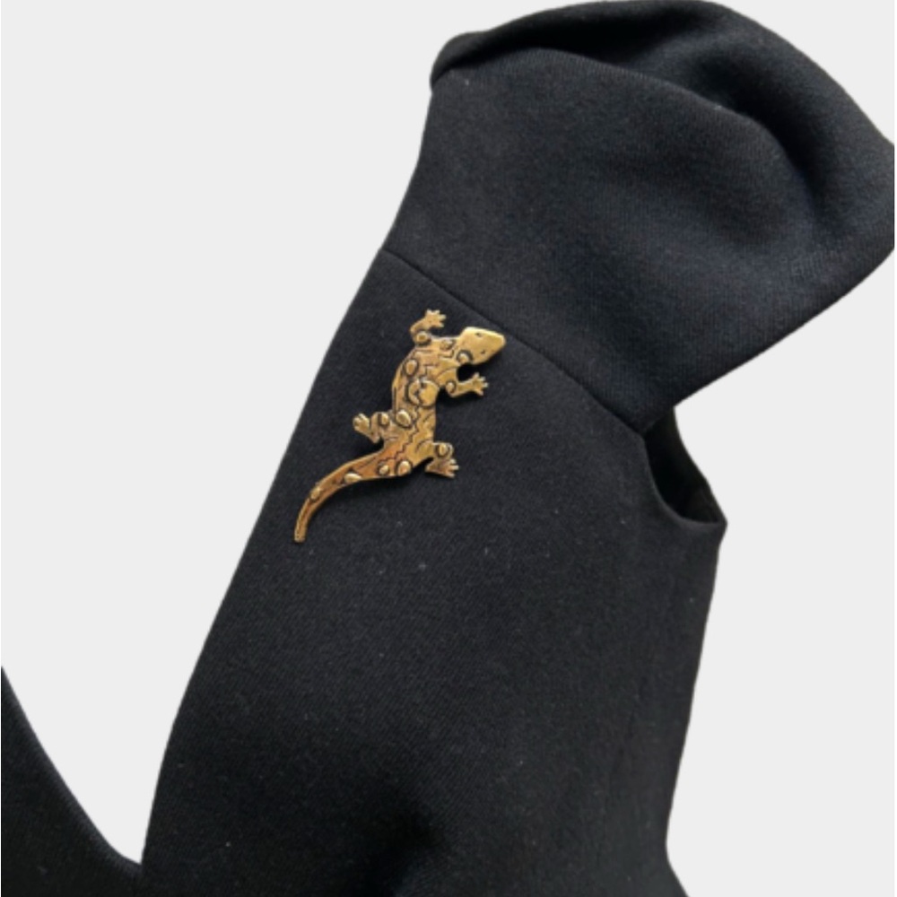 Gold Tone Lizard Brooch